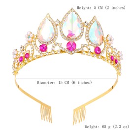 Tiara Crystal Crown Bride Wedding Crowns Rhinestone Hairpiece Queen Tiaras Hair Accessories for Women Girls Princess Tiara for Birthday Prom Bridal Party