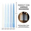 10 Inch Gradient Blue Spiral Taper Candle Set, 10 Pack