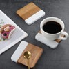 LiWiBet Acacia Wood Marble Coasters for Drinks Set of 4,