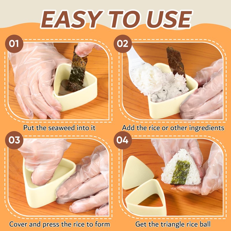 Onigiri Mold Triangle Set, 3 Pack Rice Ball Mold Sushi