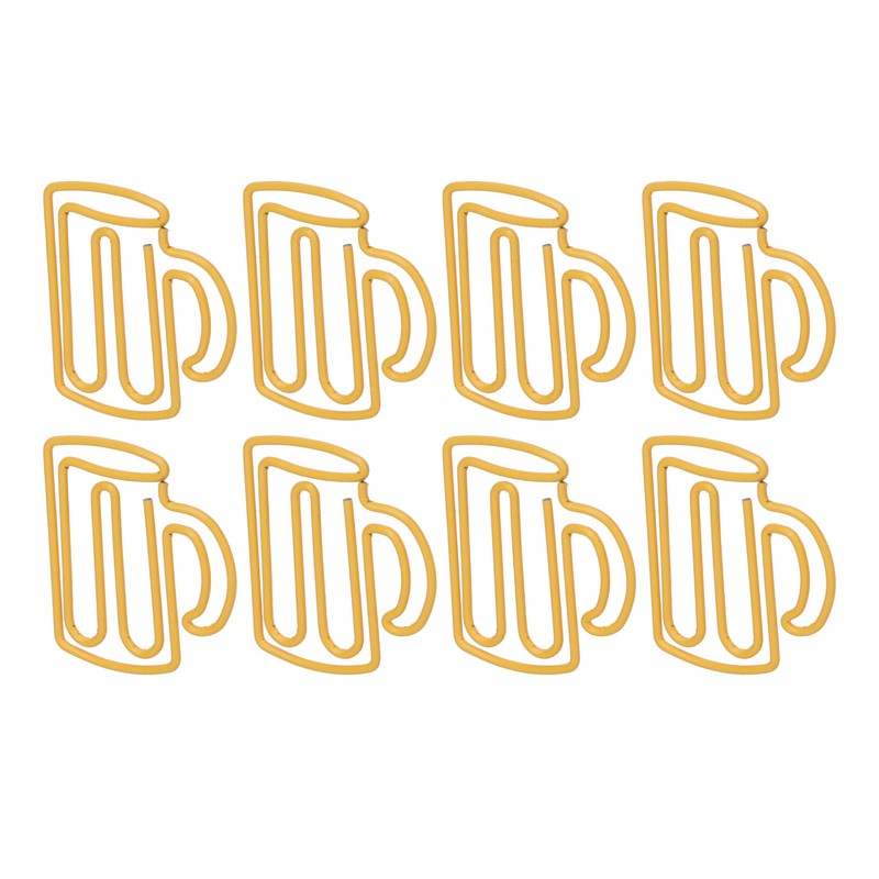100Pcs Cute Paper Clips Yellow Cup Style Strong Metal Exquisite
