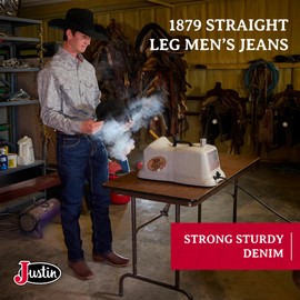 Justin Men's 1879 J2 Straight Leg Jeans, Dark Wash - 34W x 38L