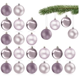 com-four® 24 x Christmas Tree Baubles - Plastic Christmas Tree Baubles for Christmas - Tree Decorations for the Christmas Tree - Christmas Tree Decorations - Plastic Baubles