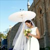 wukuaier 33 Inch White Paper Parasol Umbrella for Wedding Decor