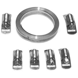 Hose Clamp Set Length 3 m Width 12.7 mm Continuous Band with Worm Thread and Strap Locks V2A Stainless Steel 7-Piece