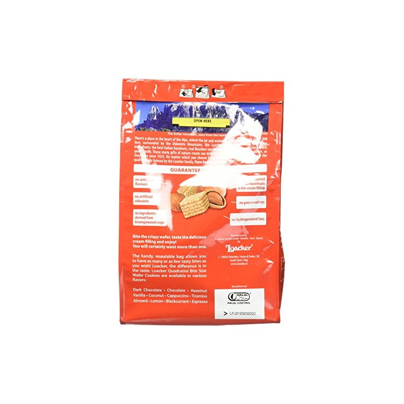 Loacker Quadratini Hazelnut Wafer Cookies, 8.82 Ounce