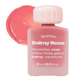 Lip Potion Balmy Rose | Tinte labial cremoso, hidratante y rosado con un brillo sutil | 0.3 onzas (No.4 Honey Coral)