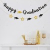 Halawawa Black Glitter Happy Graduation Banner, Class of 2023 Graduation