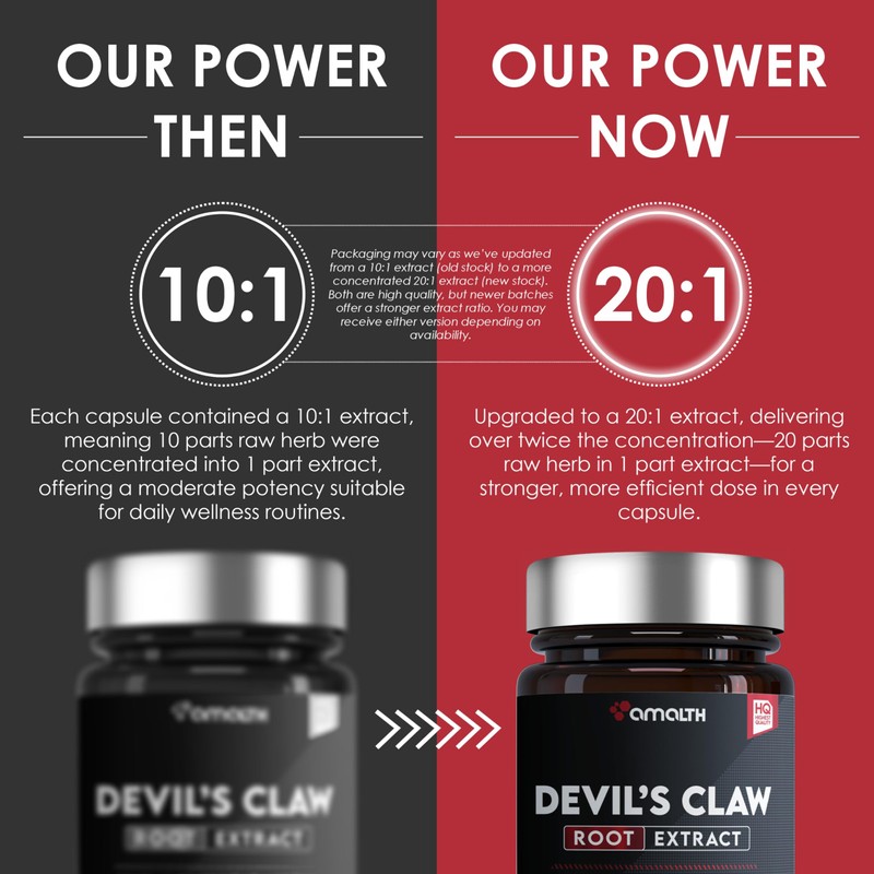 AMALTH Devils Claw Extract 500 mg, 120 Veggie Capsules, Concentrated