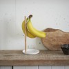 Yamazaki 2411 TOSCA Bananenständer, weiß, Stahl/Holz, Minimalistisches Design