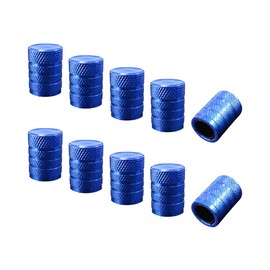 Ziciner 10 PCS Car Tire Valve Stem Caps, Anodized Aluminum Wheel Stem Covers, Corrosion Resistant Car Tire Air Caps, Vehicle Exterior Accessories for Car, Truck, Motorcycle, Bike (Blue-10 PCS)