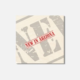Unbranded New In Arizona Grunge Travel Slogan 4'' X 4'' Square Wooden Coaster