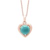 Ravishing Impressions Turquoise Heart Pendant Charm Necklace 925 Sterling Silver