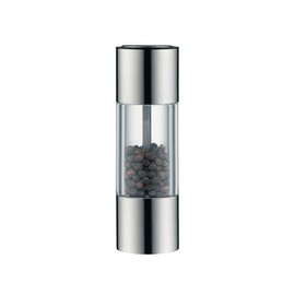 WMF Mini Spice Mill, Unfilled, Cromargan Stainless Steel, Glass Ceramic Grinder, Mill for Salt, Pepper, Spices, Chili Peppers, Height 11 cm