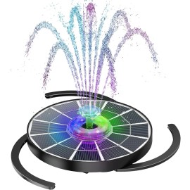 AISITIN Glass Panel Solar Fountain -2025 Upgrade Model with LED Lights for Outdoor Decor