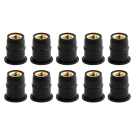 Motorcycle M5 Windscreen Trim Bolts Good Nuts, PSLER Pack of 10 5 mm Rubber Windscreen Screws for Most Motorcycles Replacement Accessories Black (Type: Convex)