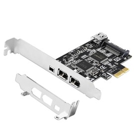 LinksTek 4-Ports PCIE 1394A Firewire 400 Card for Windows OS and MAC OS PCs, TI TSB43AB23, 3X 6Pin and 1X 4Pin 1394A Interface, with 4Pin to 6Pin 1394A Cables and Low Profile Bracket (PCIE-TSB43AB23)