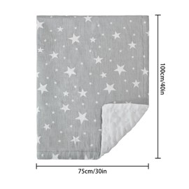 Soarwg Kids Baby Blankets Unisex Newborn, Super Soft Nursery Minky Blankets with Muslin Cotton for Boys Girls, Toddler Baby Nursery Bed Blanket Shower Gifts, Standard 100 by Oeko-Tex, 30 x 40 Inch.
