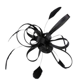 Minkissy Black Fascinator Hair Clip Brooch Headpieces 1920s Flapper Accessories for Wedding Cocktail Derby Tea Party (Black) Ladies Hats