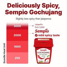 Sempio Sempio Gochujang (250g) - Korean Chili Paste, Sweet, Sour, Savory & Spicy. Red Pepper Sauce for Tteokbokki, Korean Food. Vegan, Non-GMO
