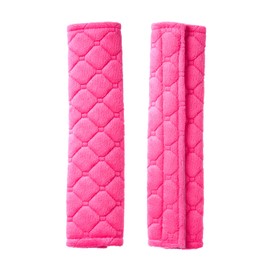 lydnkim Seat Belt Shoulder Pads 2 Pack – Soft Cushion Strap Covers for Car, Truck, SUV, Airplane – Universal Comfort Harness Pads – Easy Hook & Loop Closure (Pink)