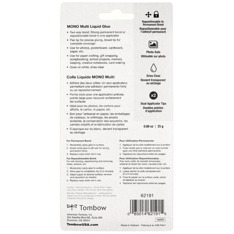 Tombow 62191 MONO Multi Liquid Glue, 0.88 Ounce, 1-Pack. Multi-Purpose