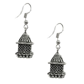 Oxidized Ethnic Square Shape Jhumka/Jhumki Fish Cut Hook Earrings jewelry women