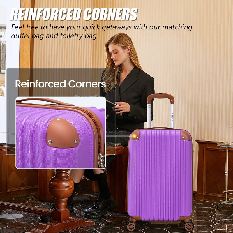 Cosbarn Luggage Sets 5 Piece Suitcases with Wheels, Suitcase Set
