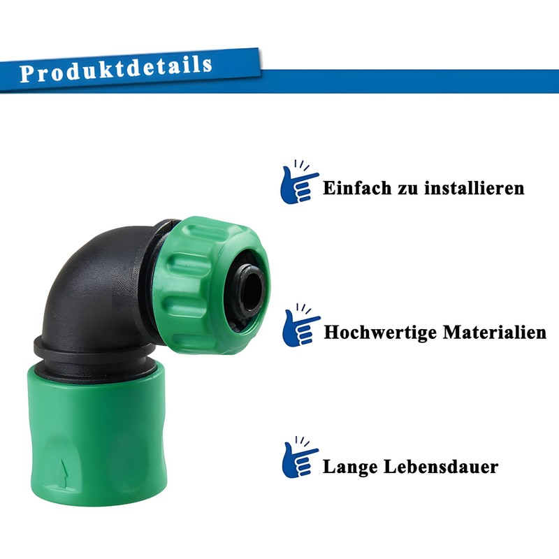 PASLFC Pack of 2 Garden Hose Quick Coupling Angle Adapter,