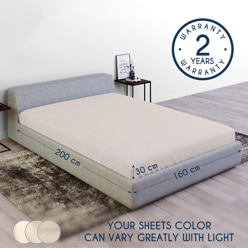 Dreamzie Elasticated Cotton Fitted Sheet, 160 x 200 x 30
