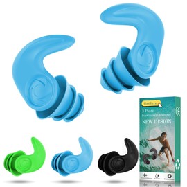 Lärmschutz Ohrstöpsel 3er-Set – Silikon Ohrstöpsel – Bis zu 35dB Geräuschreduzierung, ideal zum Schlafen, Lernen, Reisen – Mit Aufbewahrungsbox (Schwarz, Hellblau, Grün, M)