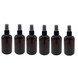 Natural Farms 4 oz Amber Boston BPA FREE Bottles - 6 Pack Empty Refillable Containers - Essential Oils - Aromatherapy | Black Fine Mist Sprayers - Made in the USA