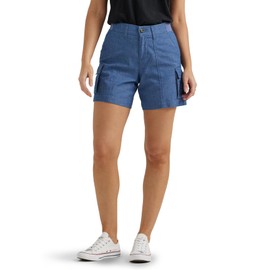 Lee Women's Ultra Lux Comfort with Flex-to-Go Cargo Short Chambray 4
