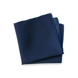 Paul Fredrick Men's Solid Silk Pocket Square Navy One Size