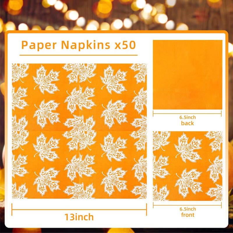 Autumn Paper Napkins 50 printed fall decorations Party Supplies Disposable