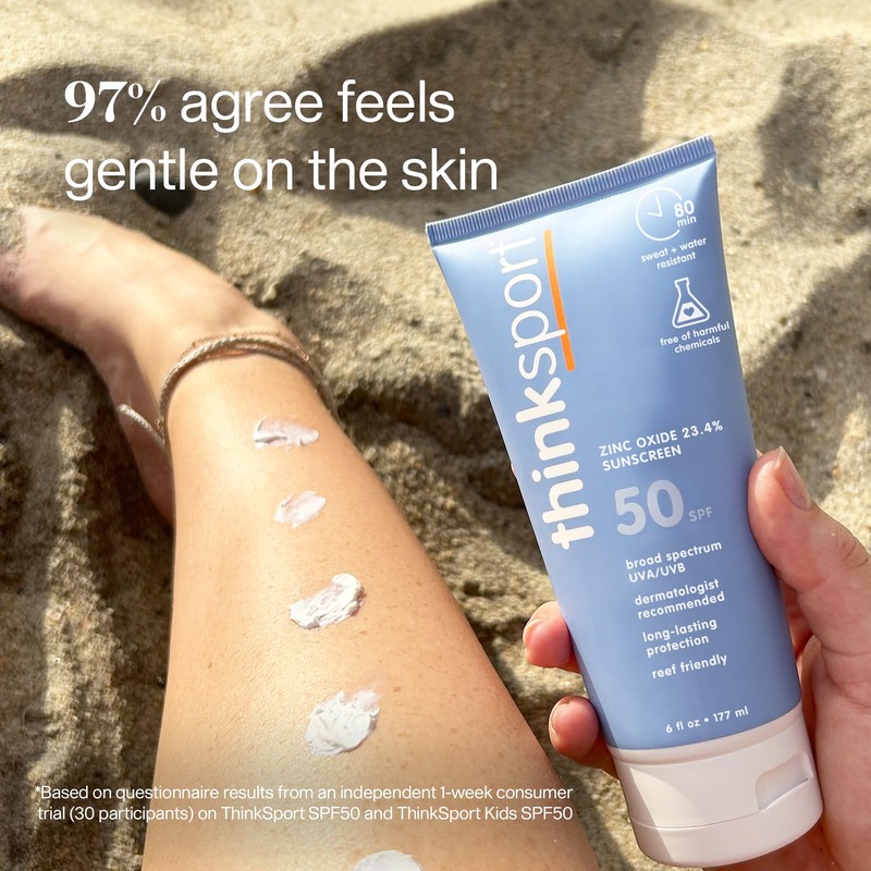 Thinksport SPF 50+ Mineral Sunscreen – Safe, Natural Sunblock for