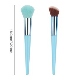 Glamberry Power Foundation Contour Brush Set, 2PCS Angled Synthetic Kabuki Brush for Blending Setting Face Brushes for Liquid, Cream and Powder Cosmetic brushes set