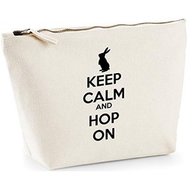 Hippowarehouse Keep calm and hop on rabbit printed make up cosmetic wash bag 18x19x9cm