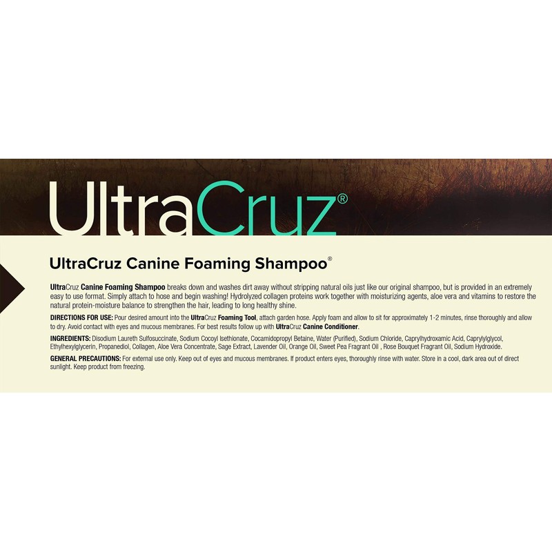 UltraCruz Canine Foaming Dog Shampoo with Travel Applicator and Refill