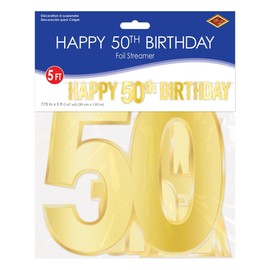 Beistle Foil Happy 50th Birthday Streamer