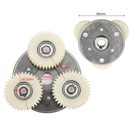 Drfeify E Bike Motor Gear Clutch Kit, 3pcs 36T Nylon Gear with Bearing and 88mm Clutch for Electric 500W