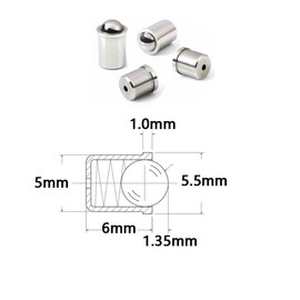 NACX 5mm Spring Plunger Ball Catch Latch Catcher(φ5 x 6), 304 Stainless Steel, 30Pcs