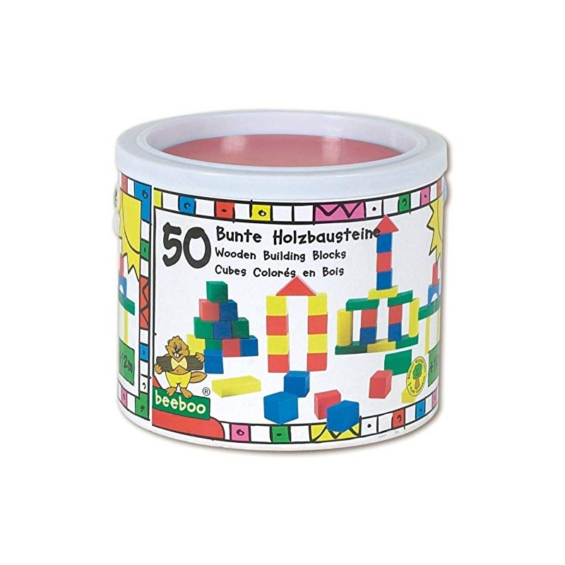 No Name (foreign brand) Beeboo Holzbausteine bunt 50-teilig