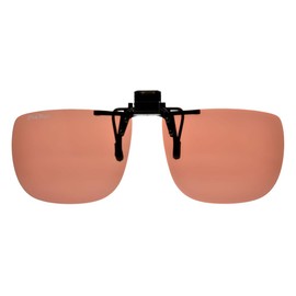 ClipFlipz Rectangular Polarised Large/Copper Driving Clip On Flip Up Sunglasses, L