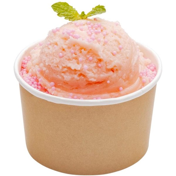 200-CT Disposable Kraft 3-OZ Ice Cream Cups - Coppetta Small Hot and Cold To Go Cups: Perfect for Cafes - Eco-Friendly Recyclable Paper Cup - Wholesale Takeout Food Container