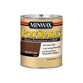 Minwax 619850444 PolyShades - Stain & Polyurethane in 1 Step, quart, Mission Oak, Satin