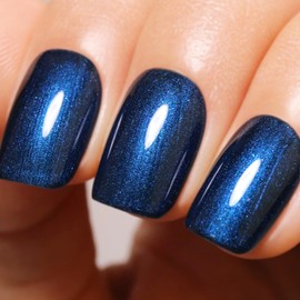 Ozzeal Pearl Gel Nail Polish, 0.5 Fl Oz Navy Blue Glitter Pearl Gel Nail Polish Sparkle Shimmer Fall Winter for Art DIY Manicure Soak off LED UV