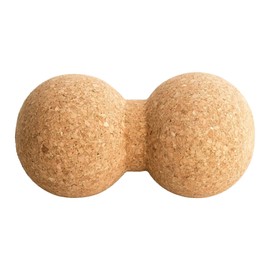 Generisch Faszienkugel aus Naturkork 7,3 cm X 15,5 cm - PeanutBall - nachhaltig - Yoga/Pilates - DoppelKugel - Selbstmassage - Massagerolle - pflegeleicht