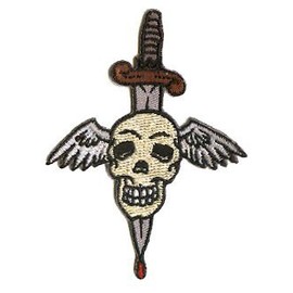 Reed Artist Patch - 3.25" Winged Dagger Skull RARE!