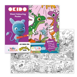 Messy goes to OKIDO - Dinosaur Colouring Sheets for Kids -100 x 70cm Colouring Poster - for 3-7 Year olds